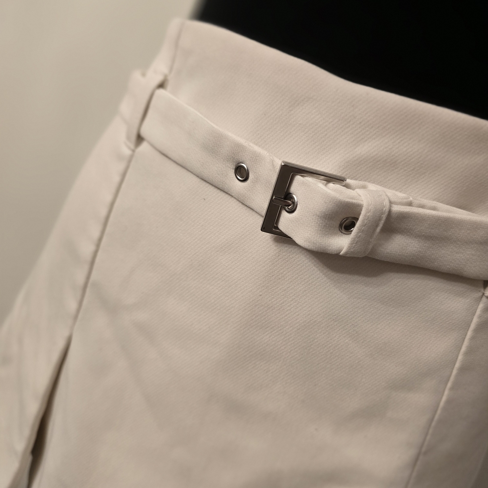 Zara White Mini Skirt with Belt